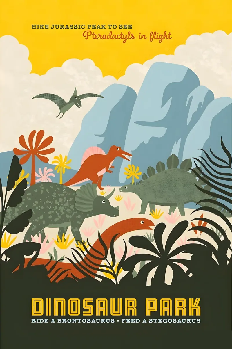 Jurassic Dinosaur Park pellicola backlit da Attaboy Dsgn