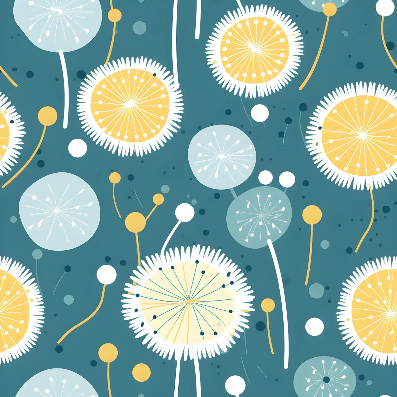 Sunny Dandelions acrylic glass by Botanical Pattern House