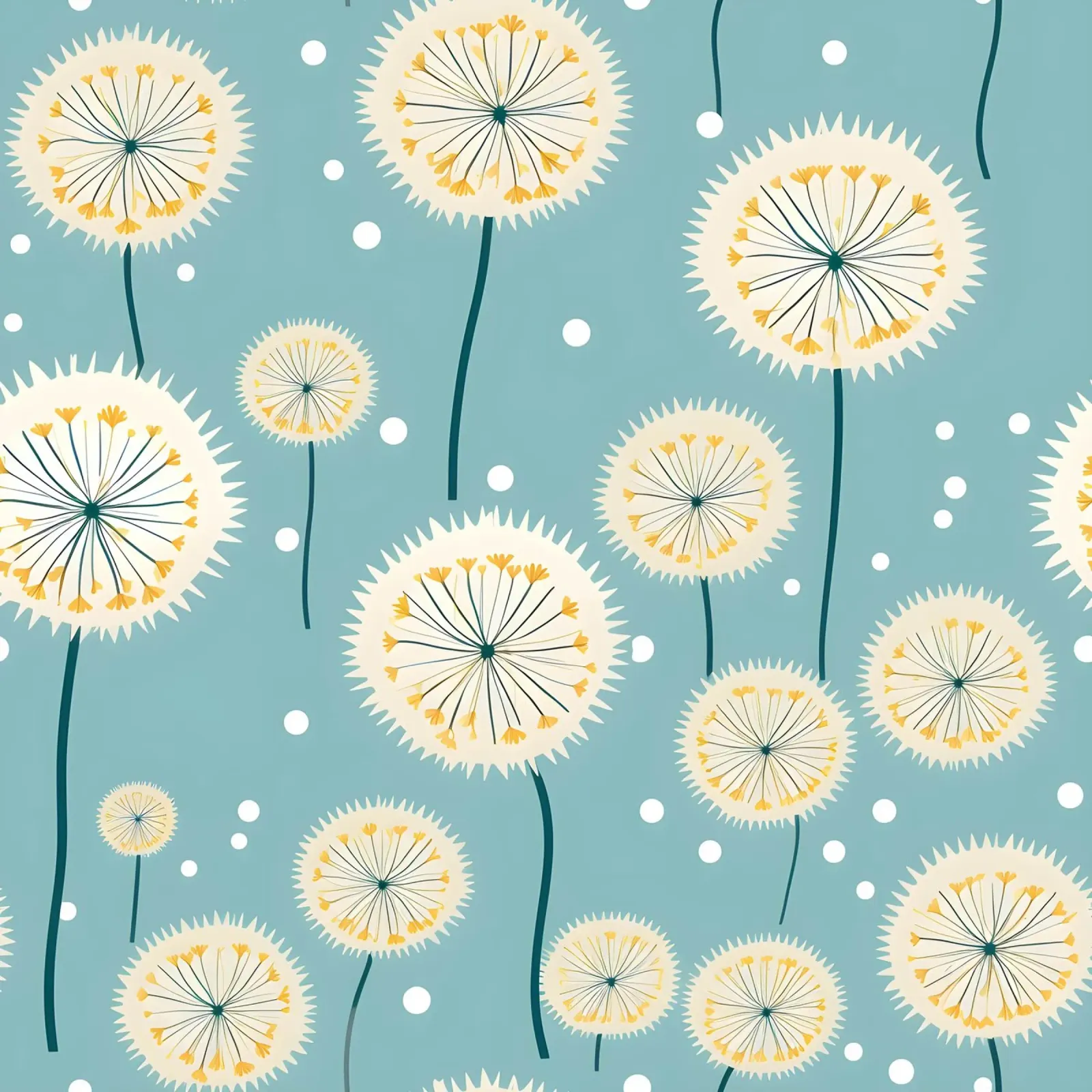 Sunny Dandelions acrylic glass by Botanical Pattern House
