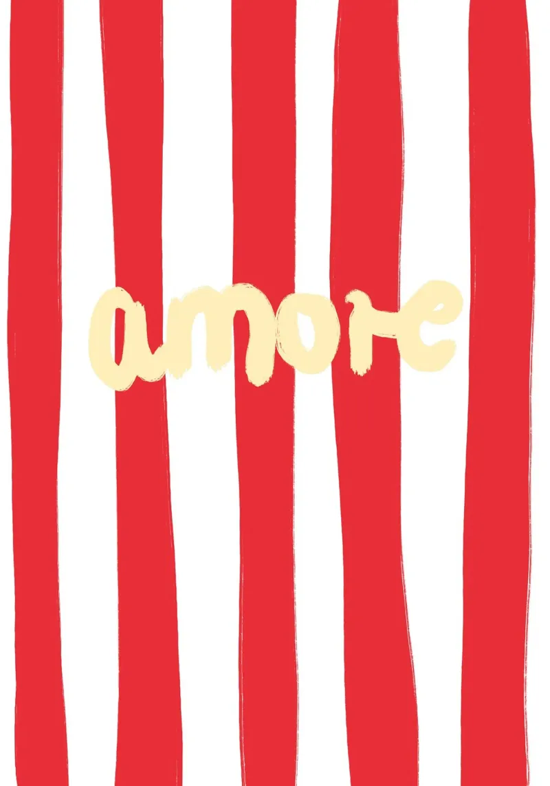 Amore Striped pellicola backlit da Poster Print Studio