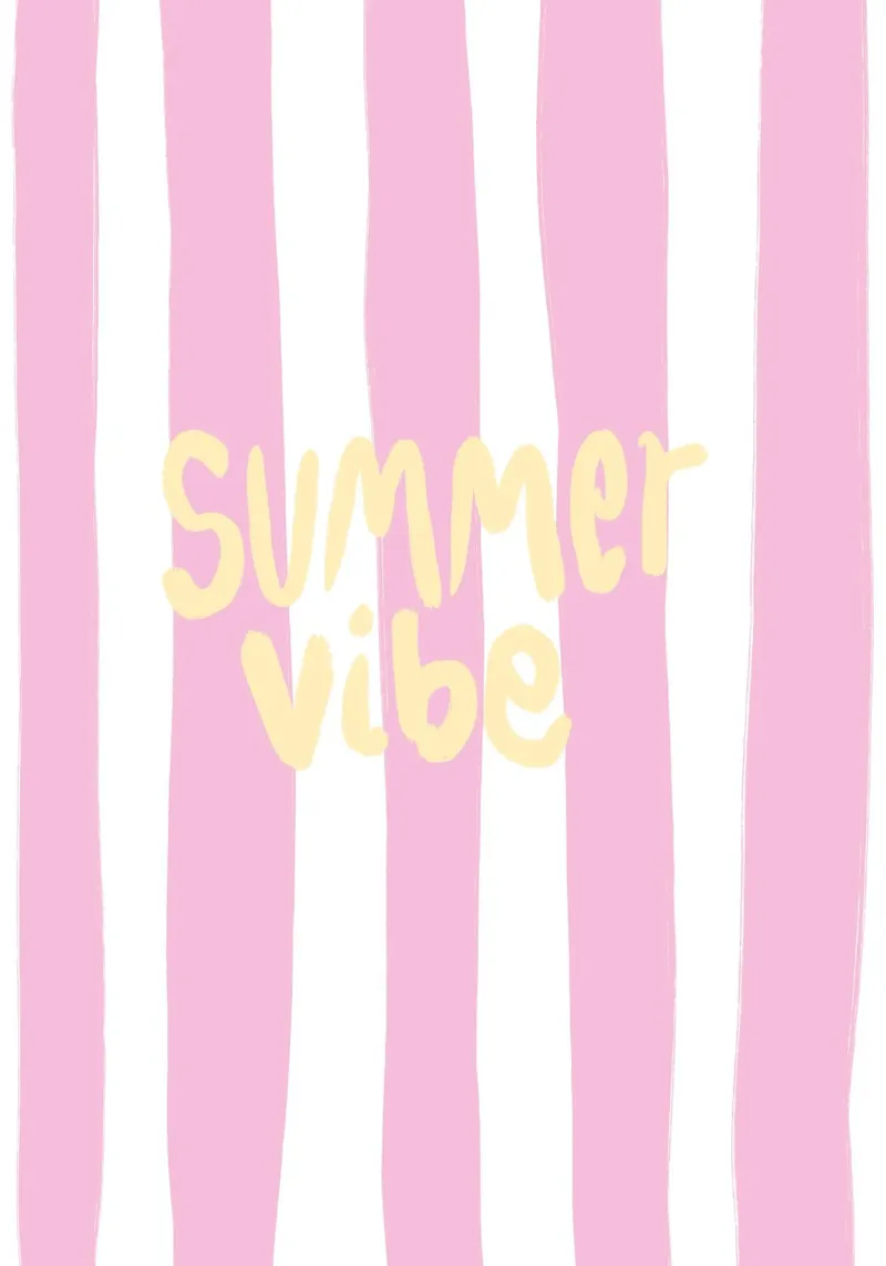 Summer Vibe Stripes poster with plastic frame by Poster Print Studio