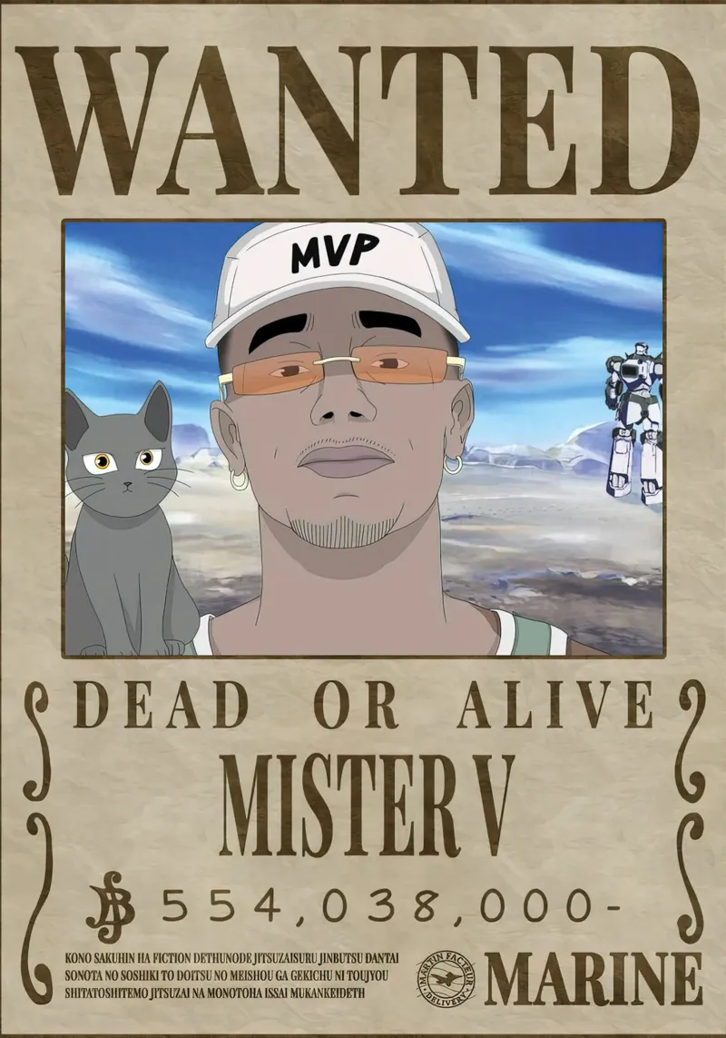 Wanted Mister V poster avec cadre en bois de Green