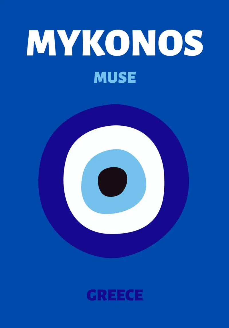 Boze Oog Blauw Roze Pop Art Mystiek Beschermend Amulet canvas met Baklijst van NorwesClub