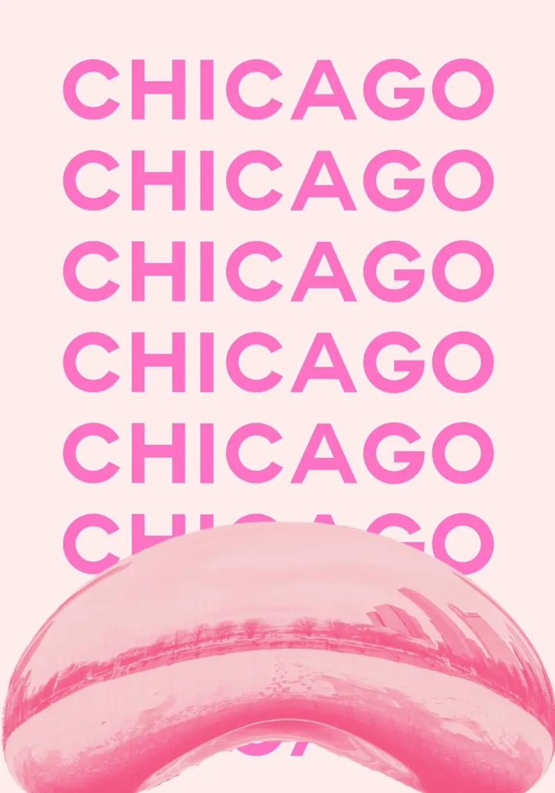 Chicago Illinois Retro Skyline Travel Pop Art Print canvas met Baklijst van NorwesClub