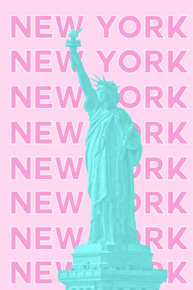 Statua della Libertà rosa, stampa pop art retrò di New York pellicola backlit da NorwesClub