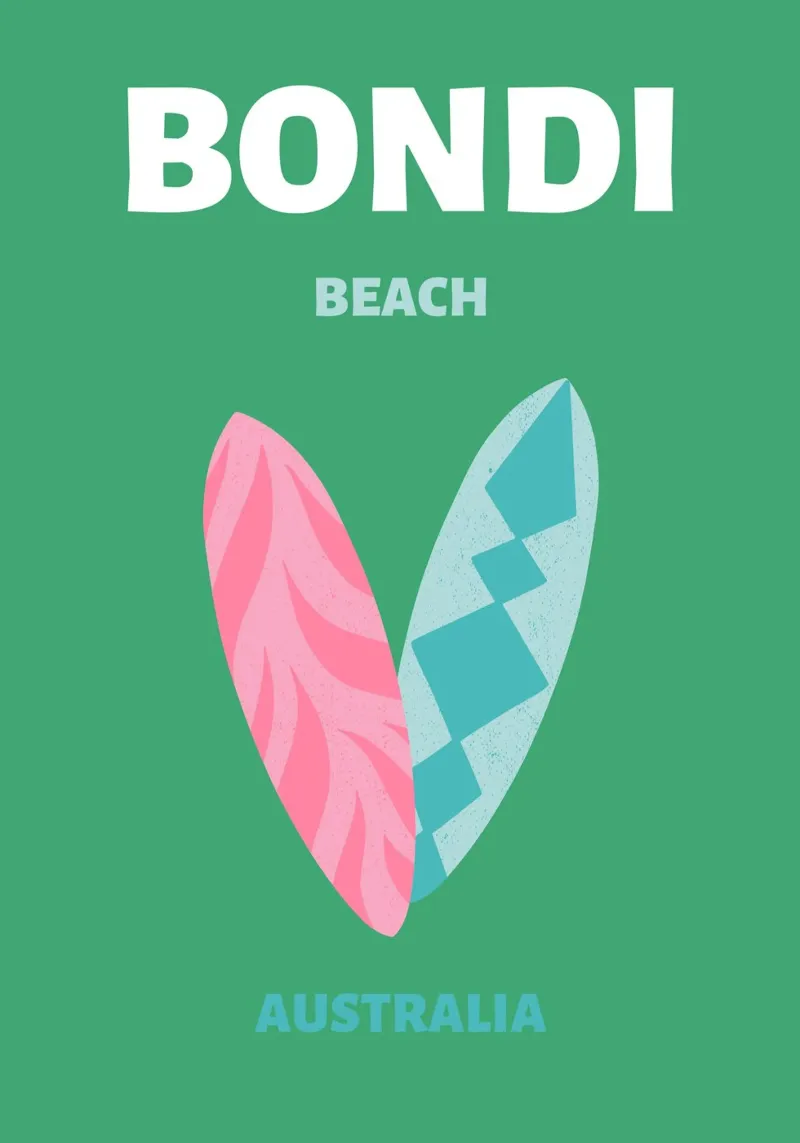 Retro Tropical Surfboards Summer Pop Art Beach Print metacrilato de NorwesClub