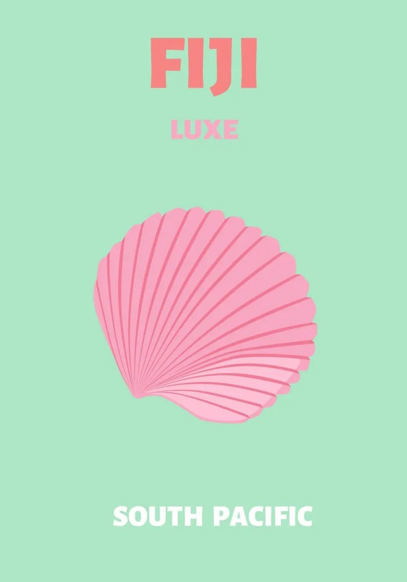 Conchiglia rosa Retro Ocean Art Illustrazione pop art poster da NorwesClub