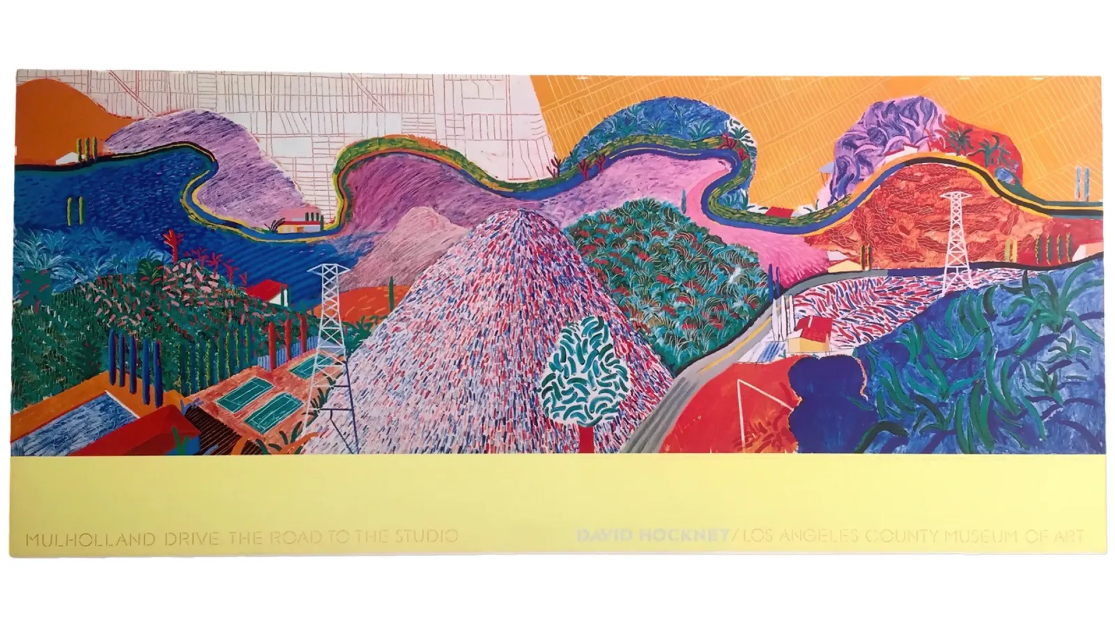 david hockney raro vintage 1980 originale poster con telaio in alluminio da khanrosie