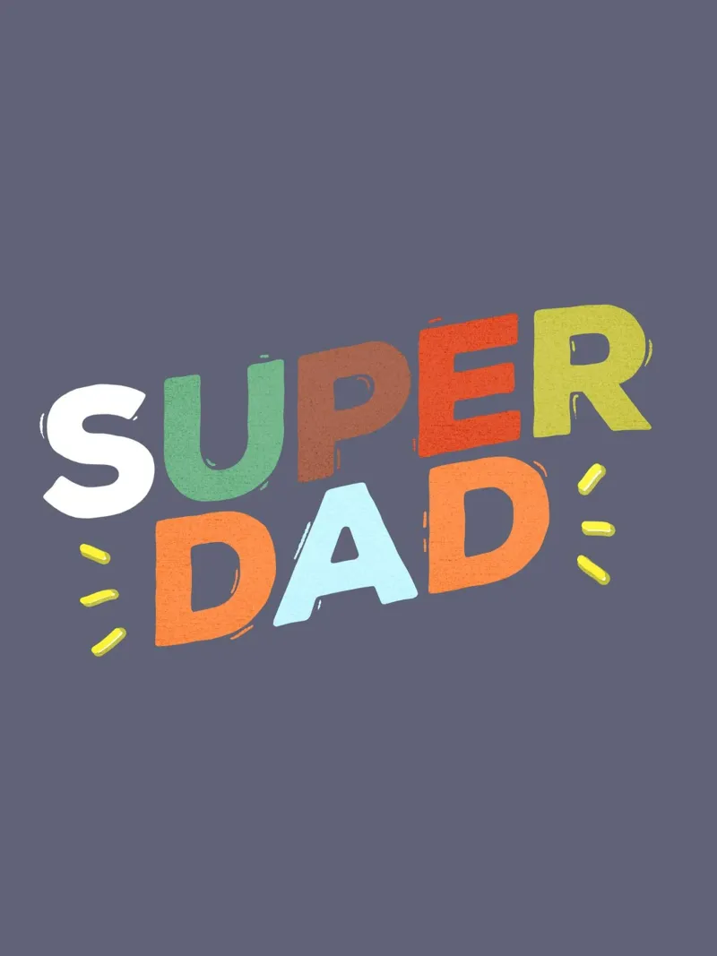 Bold Retro "SUPER DAD" Typography pellicola backlit da showmemars