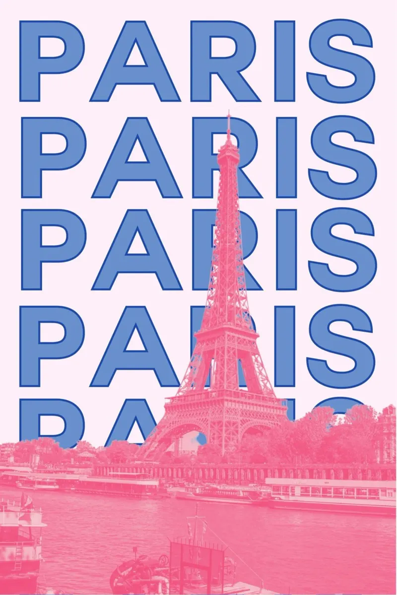 Poster della Torre Eiffel di Parigi di L.B. France - Pop Art moderna pellicola backlit da NorwesClub