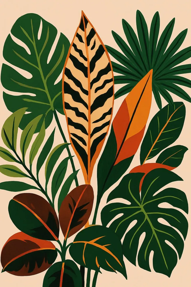 Tropical Botanical poster with aluminum frame by Aquarevo