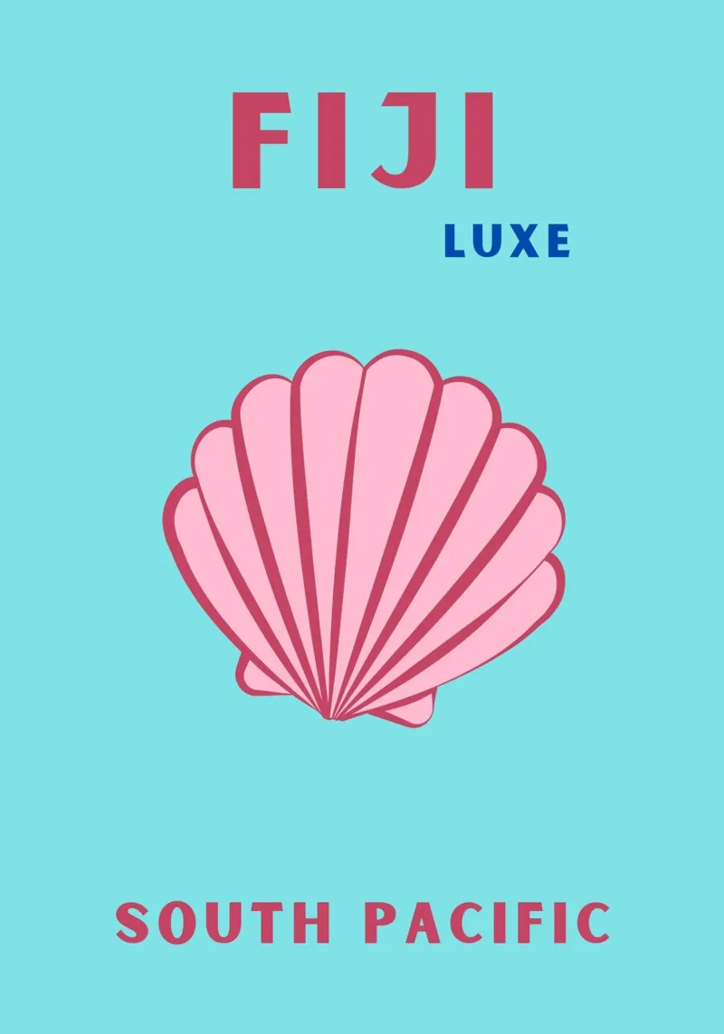 Conchiglia Fiji Luxe di M.J. Pacific - Pop Art Coastal Glam poster da NorwesClub