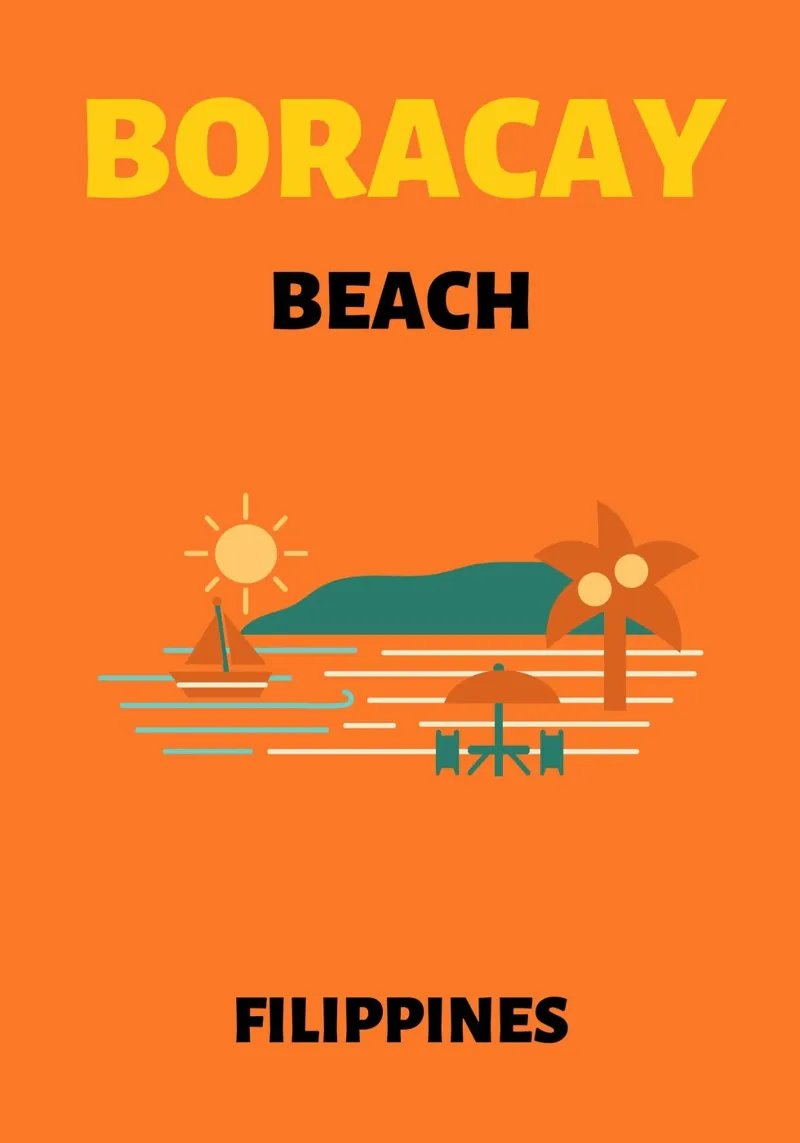 Boracay Beach Scenery door R.K. Filippijnen - Minimalistische Reizen canvas met Baklijst van NorwesClub