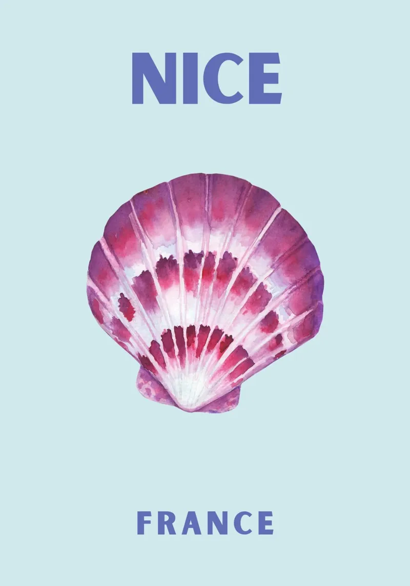 Conchiglia acquerellata - Poster Nizza Francia poster da NorwesClub
