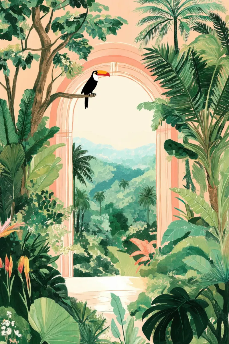 Arco del Paradiso Tropicale pellicola backlit da Melloi Art Print