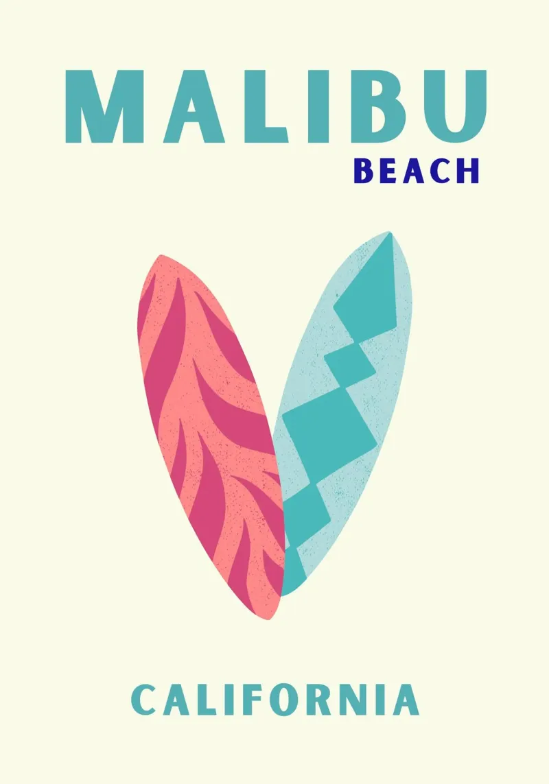 Malibu Beach Surf Art - Coastal Vibes & Aesthetic Decor hahnemühle by NorwesClub