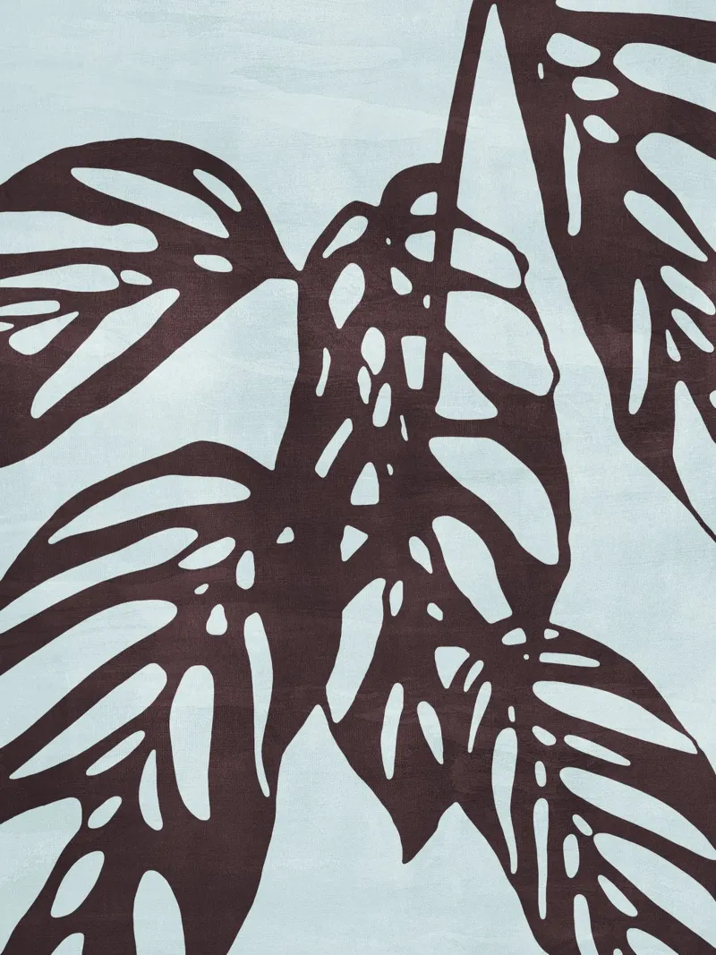 Monstera no. 1 Blue poster met kunststof frame van adrianooliveira