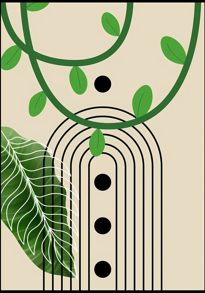 foglie viti arco punti linee curve verde pellicola backlit da Janine P McGuire
