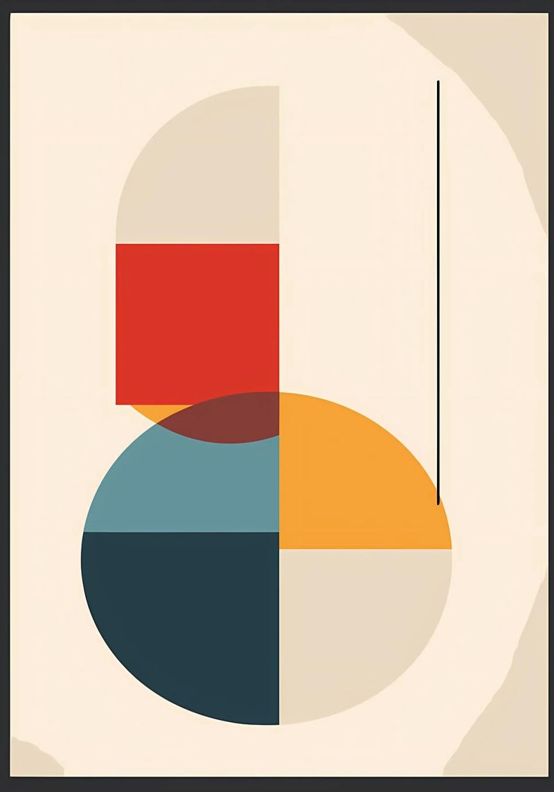 circle square line rectangle geometric shapes symmetry poster by Janine P McGuire