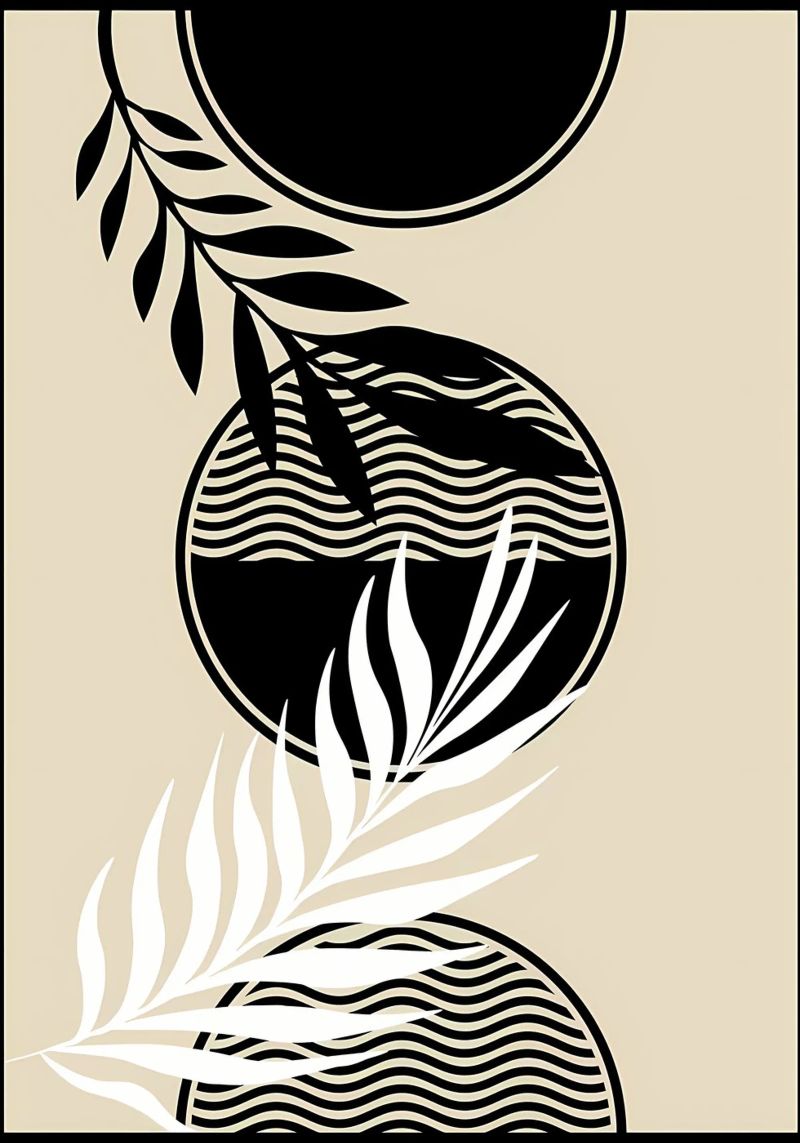 leaves foliage circle patterns waves abstract elements poster by Janine P McGuire