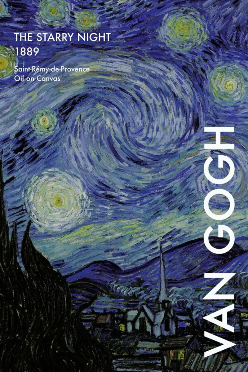 van Gogh - The Starry Night tela con Cornice a cassetta da Vintage by JUNIQE