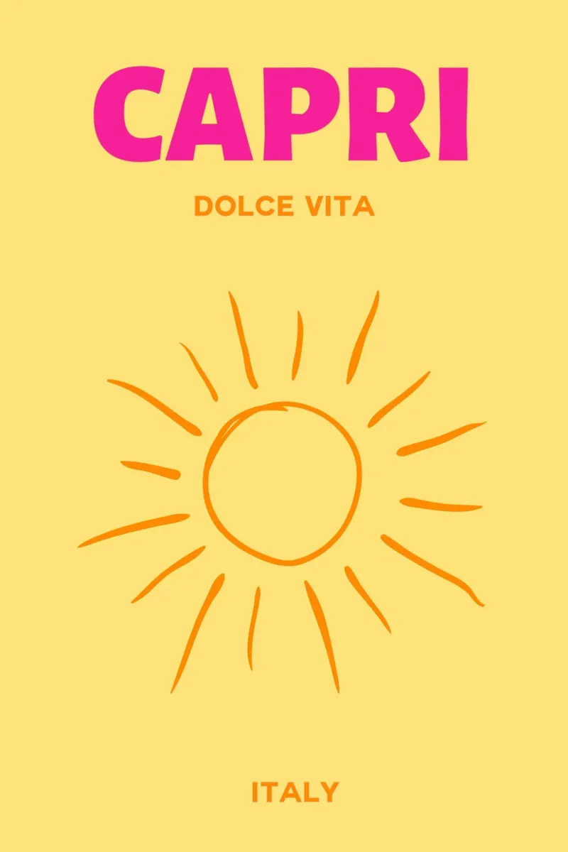 Poster Capri Dolce Vita - Sole Minimalista Ar poster da NorwesClub