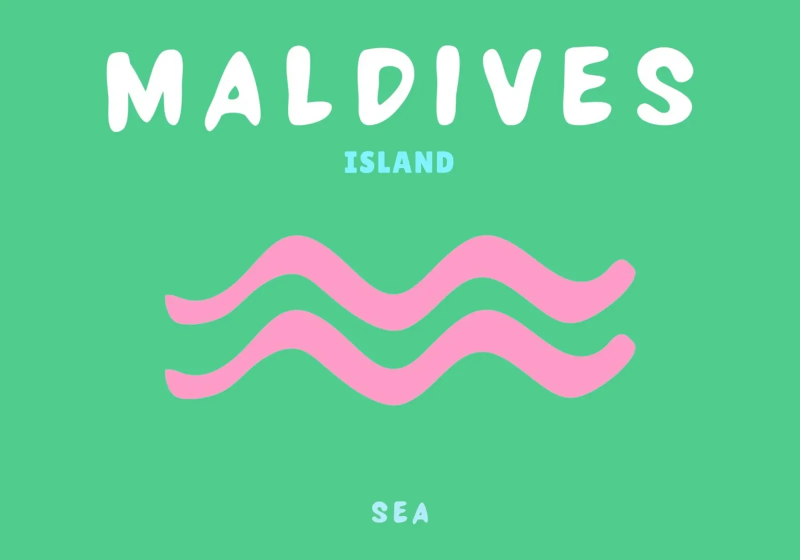 Malediven Insel Meer Poster von - Minimalist Wave Art Poster von NorwesClub