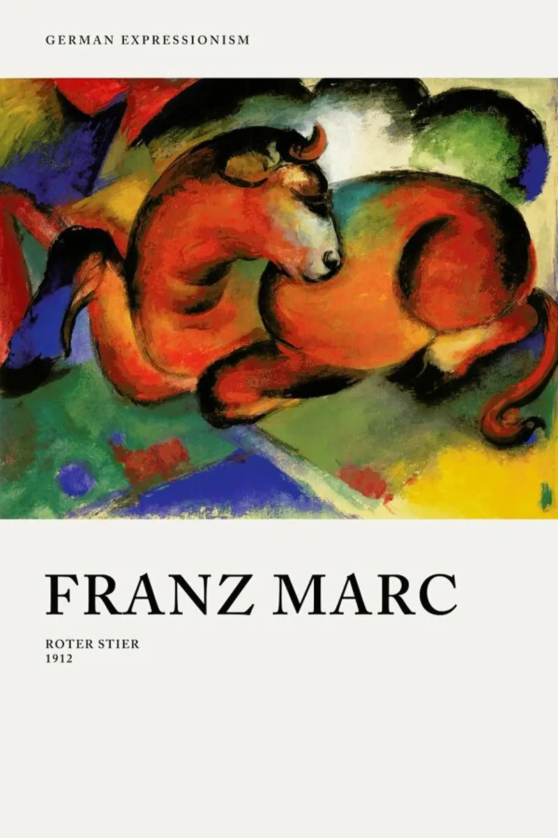 Marc - Roter Stier pellicola backlit da Vintage by JUNIQE
