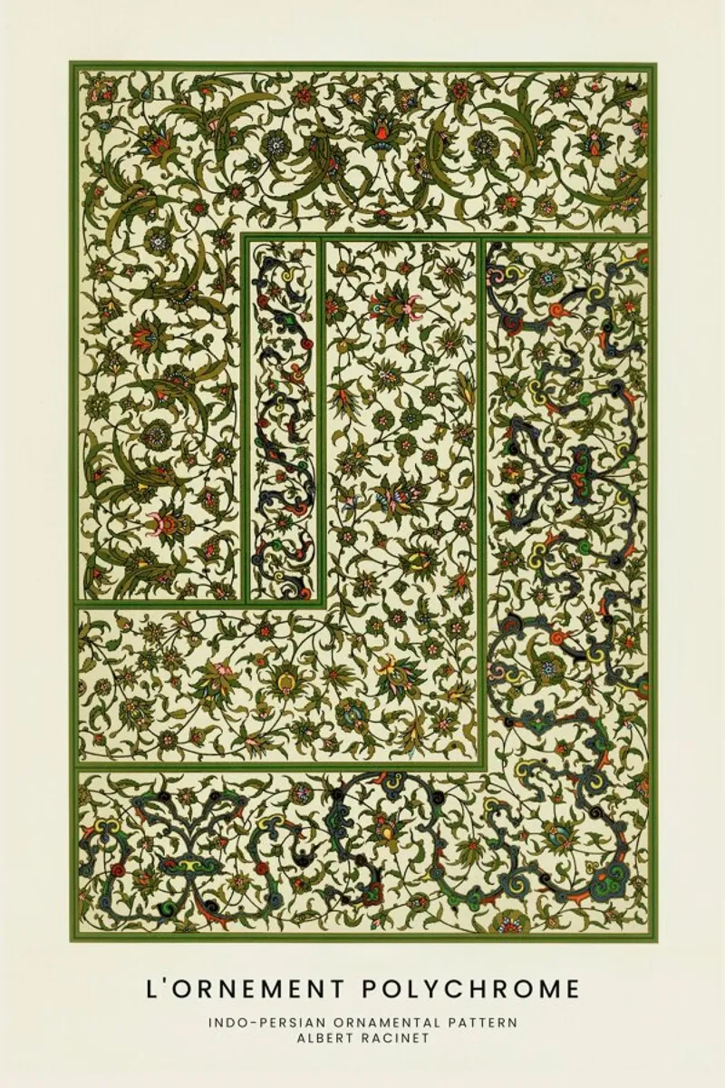 Racinet -  Indo-Persian Ornamental Pattern II poster da Vintage by JUNIQE