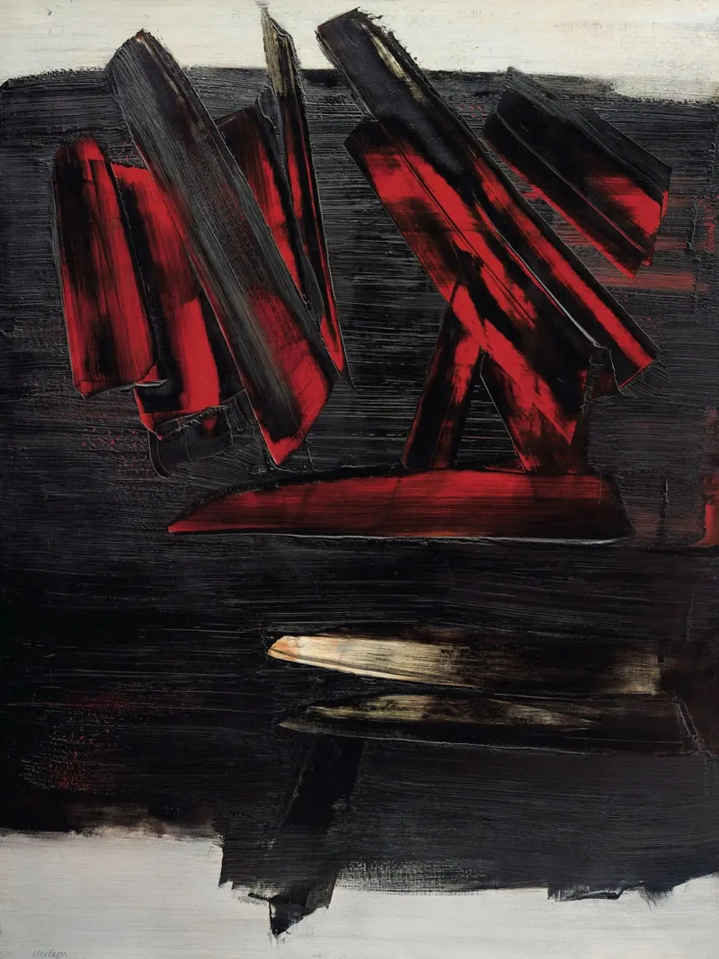 Pierre Soulages (nato nel 1919) Pittura n. 2 poster con telaio in alluminio da Spencershop