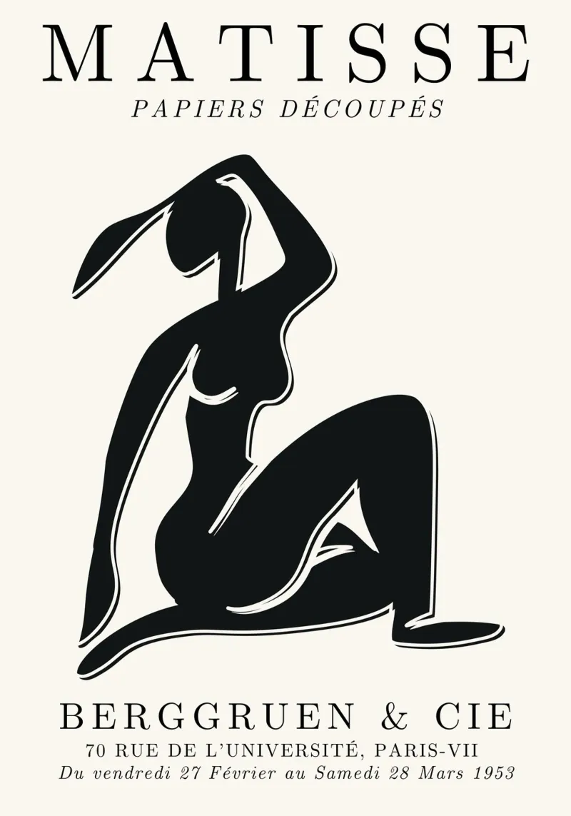 Poster Matisse Papies Découpés Nudo seduto - Astratto moderno poster da NorwesClub