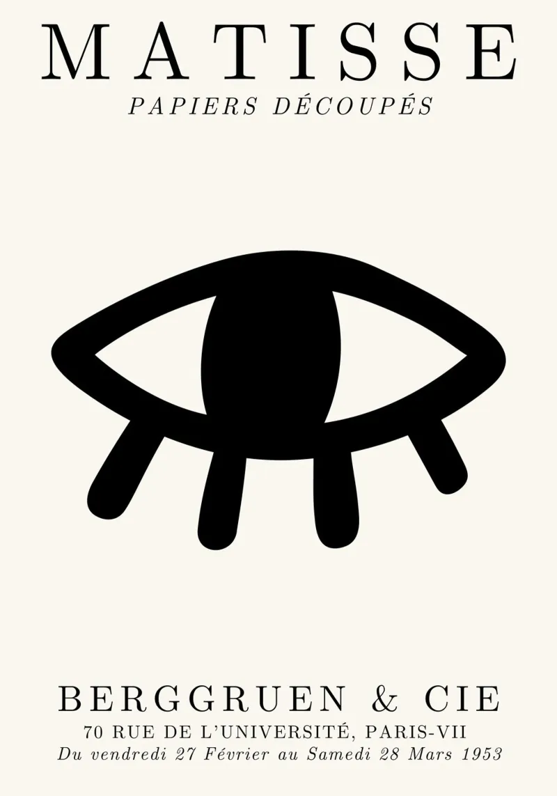 Matisse Eye "Papiers Découpés" - Abstract Minimalist Art Pri canvas by NorwesClub