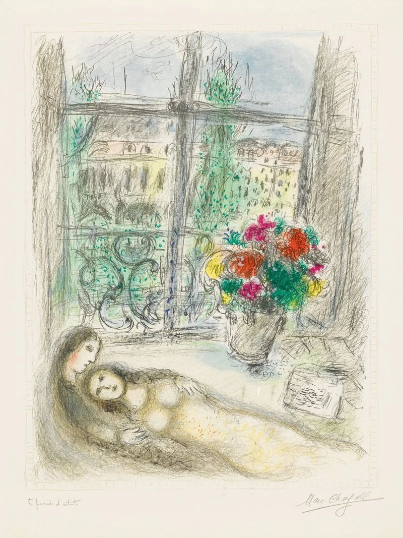 Marc Chagall Quai Des Celestins pellicola backlit da Kunze Gallery