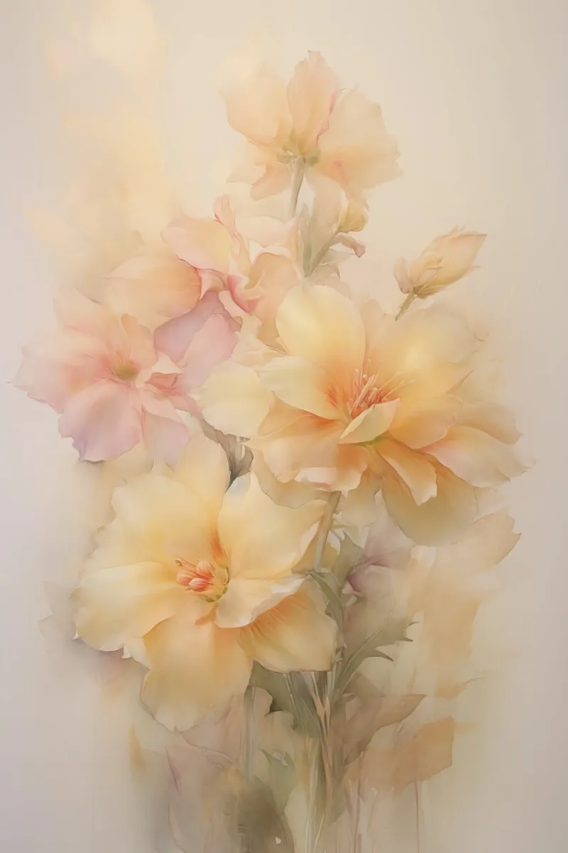 Fiori dai colori tenui carta hahnemühle da Imagine