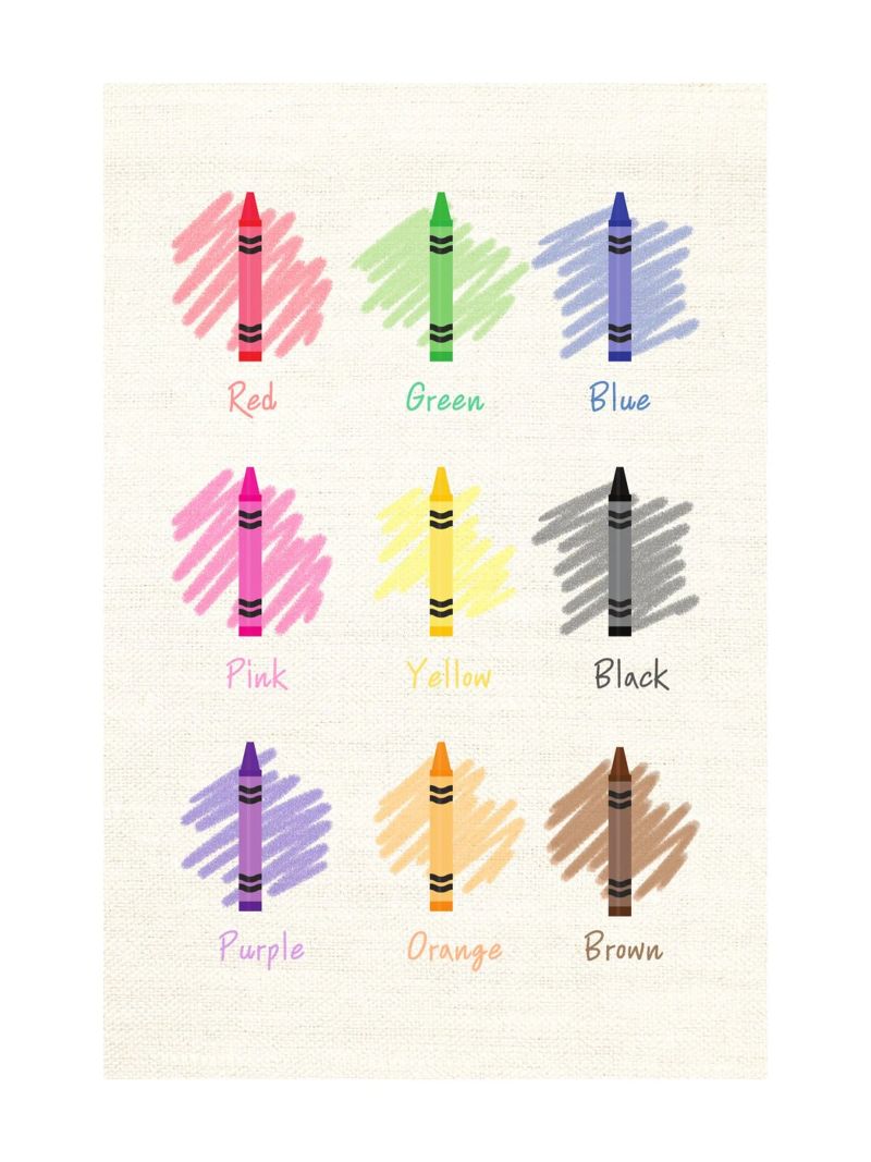 Learn Colors with Crayons – Educational Nursery Print poster by Sprouts & Sparks