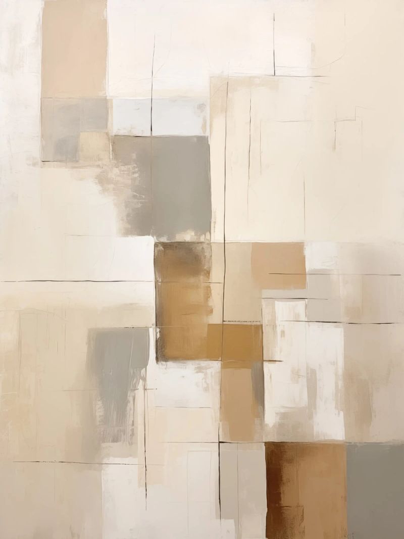 Abstracte bruine vlakken canvas van Imagine