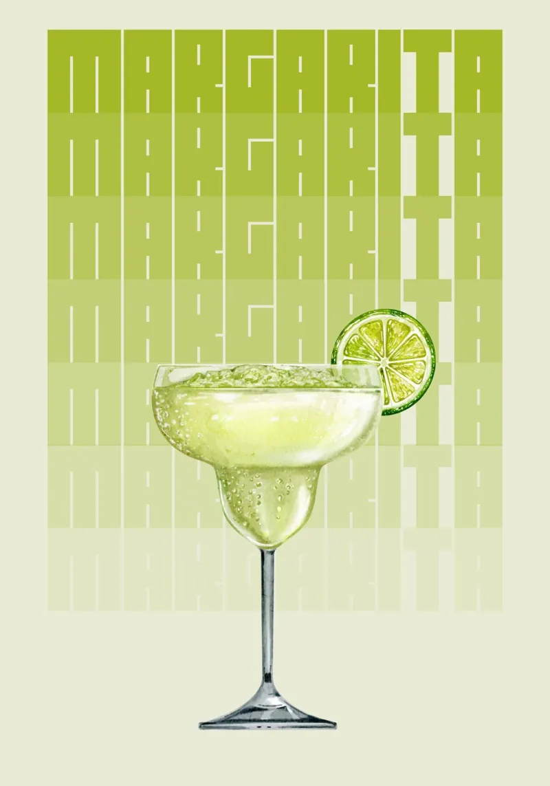 "Margarita Modern Art Print - Zesty & Refreshing Bar Decor" hahnemühle de NorwesClub