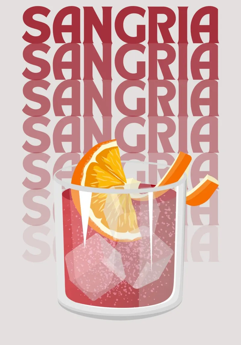 "Sangria Pop Art Print - Poster di bevande estive e fruttate". pellicola backlit da NorwesClub