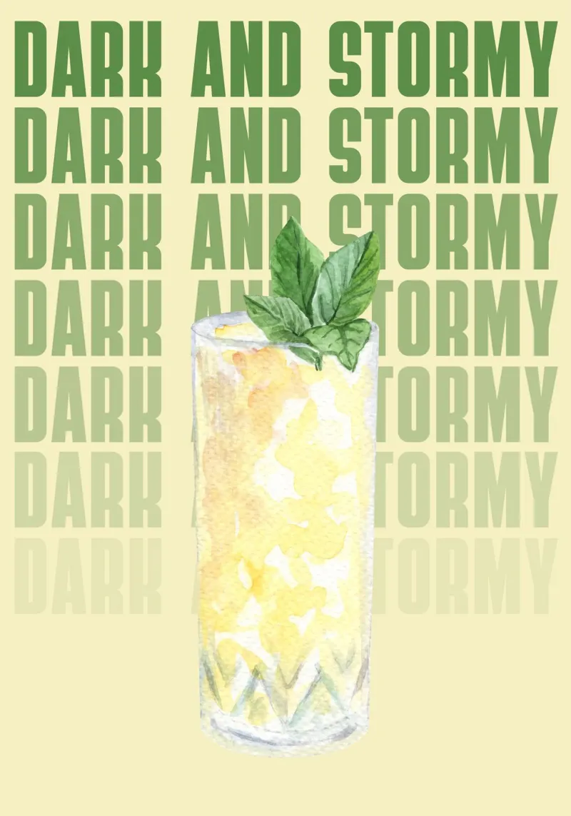 "Dark and Stormy Art Print - Refreshing & Stylish Bar Decor" canvas by NorwesClub