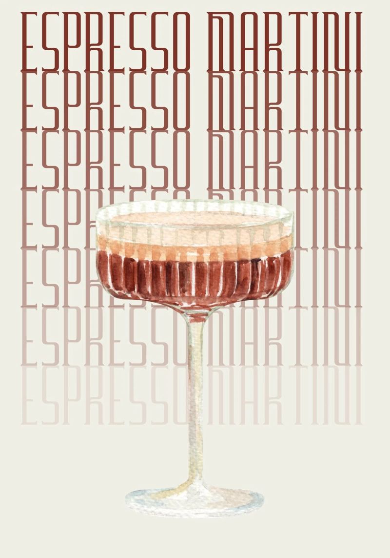 "Espresso Martini Kunstdruck - Schicke Kaffee-Cocktail Dekoration" Poster von NorwesClub