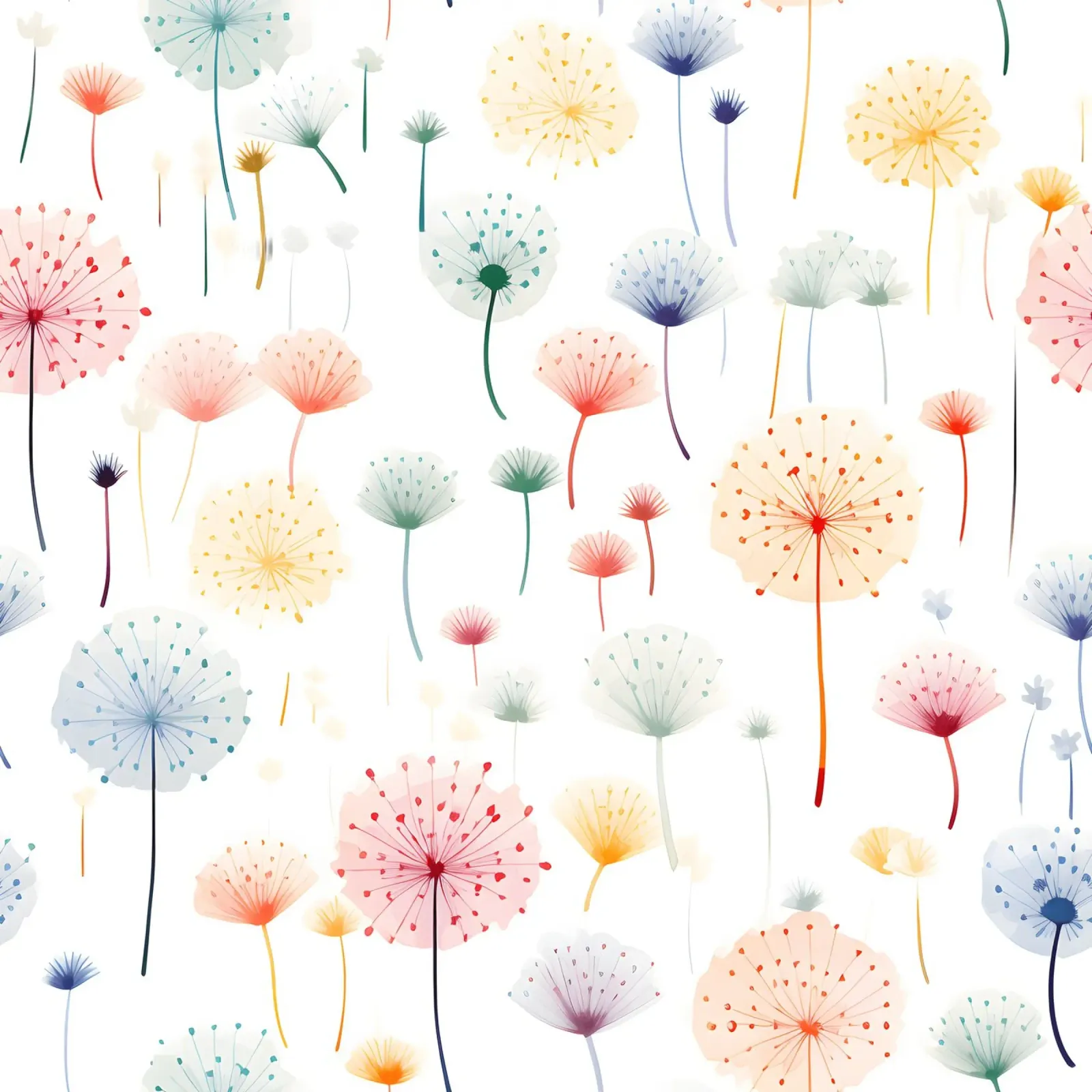 Sussurri di denti di leone poster con telaio in legno da Botanical Pattern House