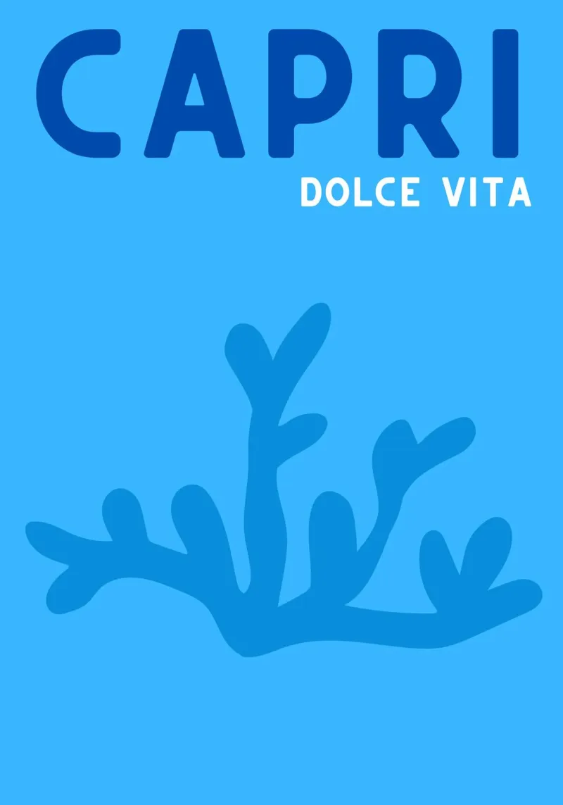 Poster Capri Dolce Vita - Motivo alghe, blu oceano Esteti poster da NorwesClub