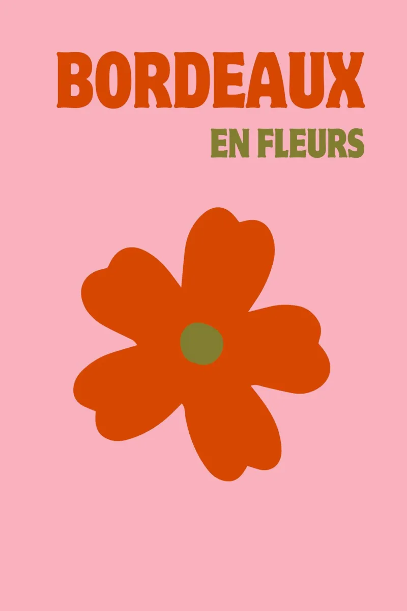 Indie Blooms: Bordeaux Flower Power - Botanica minimalista A poster da NorwesClub