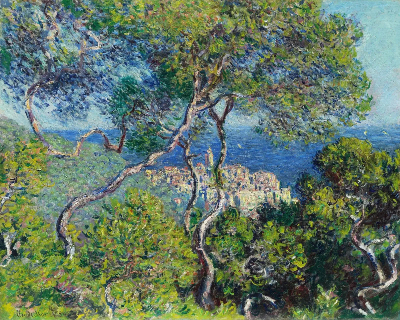 Bordighera (1884) di Claude Monet pellicola backlit da Venus Art