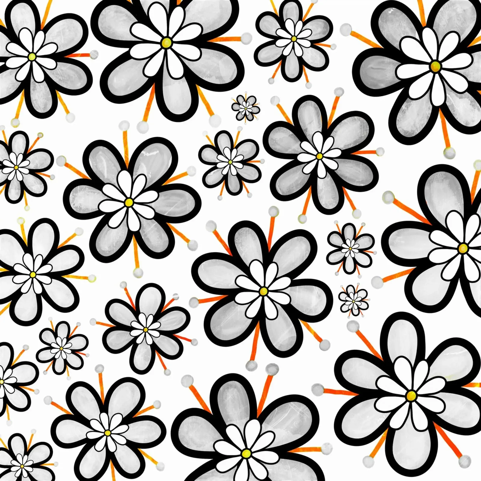 Skurrile Gänseblümchen-Kritzeleien Poster von Botanical Pattern House