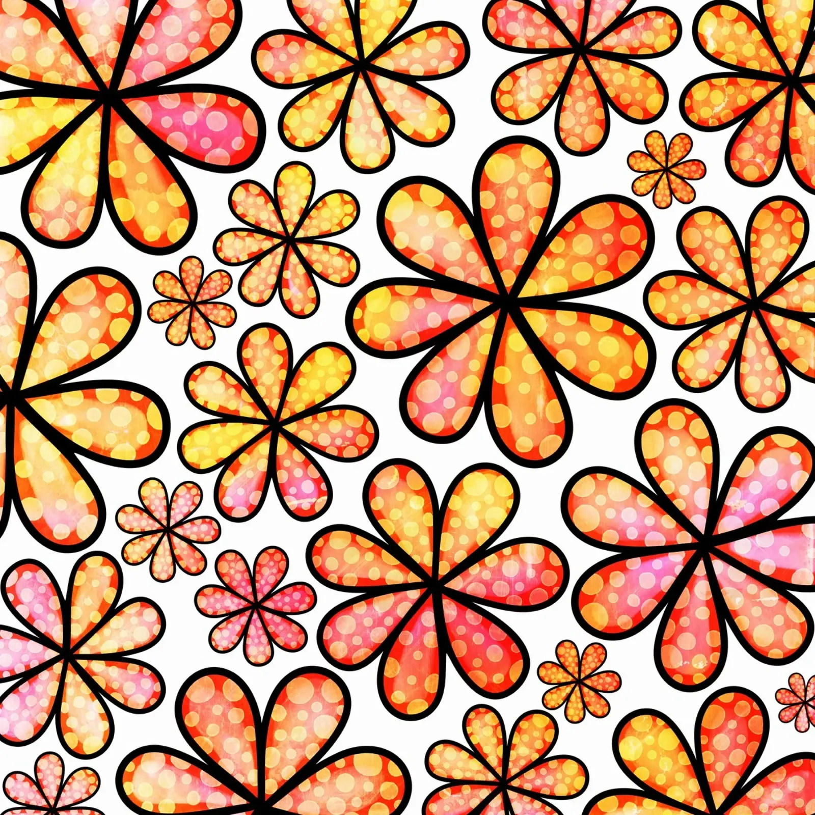 Scarabocchi di margherite stravaganti poster con telaio in legno da Botanical Pattern House