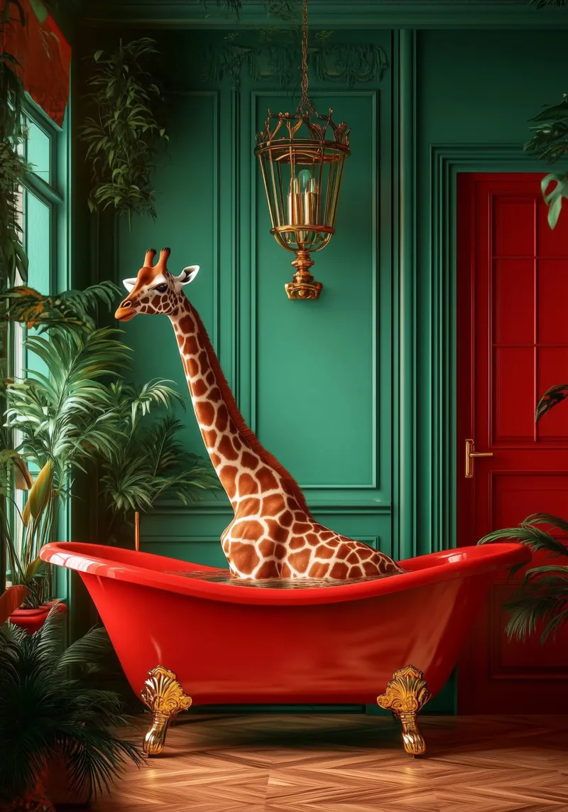 Giraffa tela con Cornice a cassetta da Justyna Jaszke JBJart