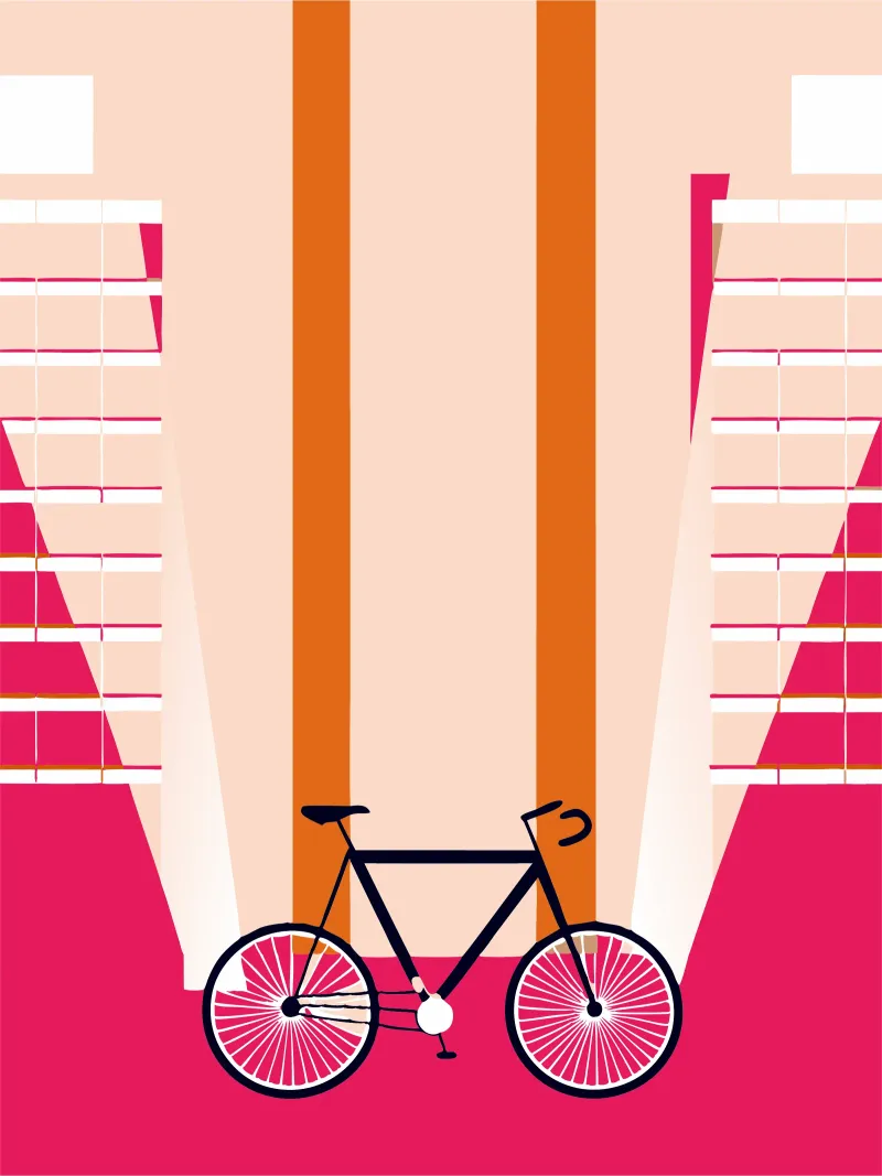 Bicicletta poster con telaio in legno da TODAY'S SHOP