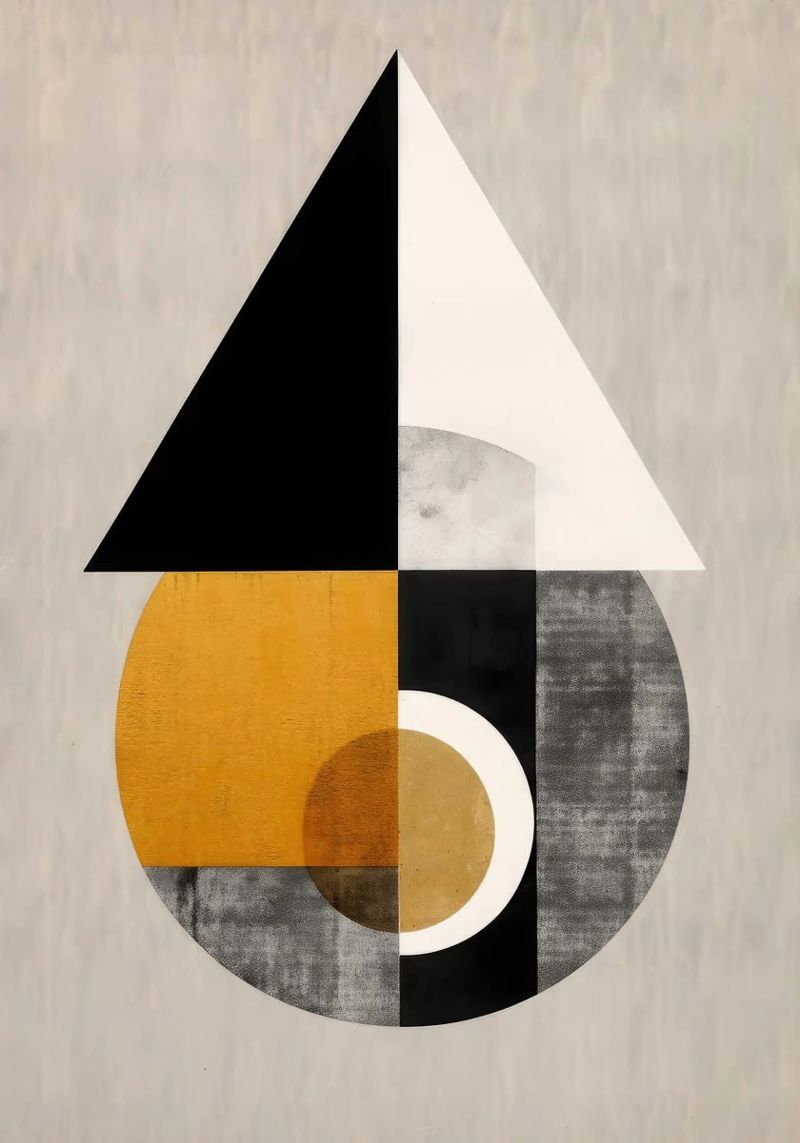 triángulo círculo formas geométricas composición abstracta lienzo de James Isaac Jackson