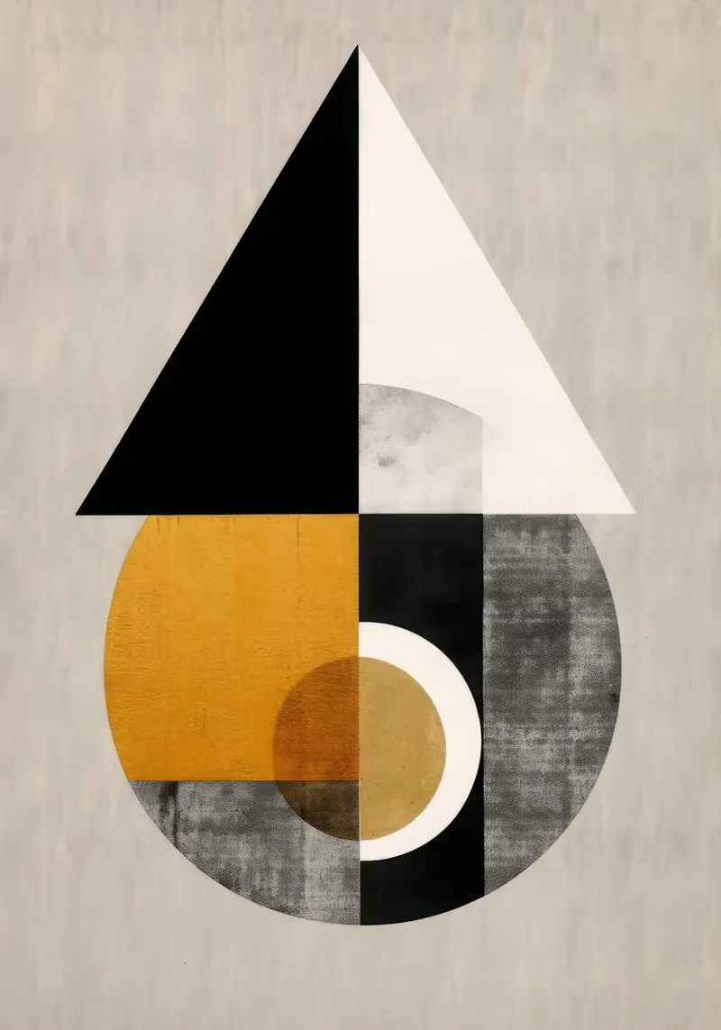 triangle cercle formes géométriques composition abstraite poster de James Isaac Jackson